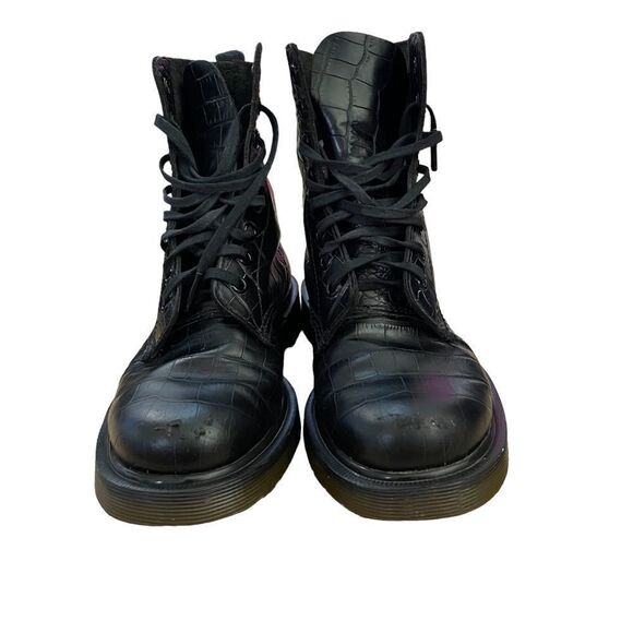 Dr. Martens Black Pascal Croco Embossed Boots ~ Size US 6 - Picture 5 of 12